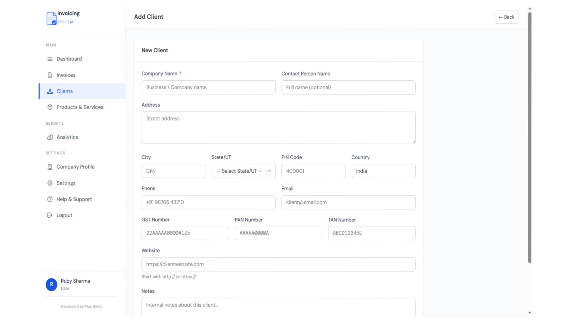 Client Screen